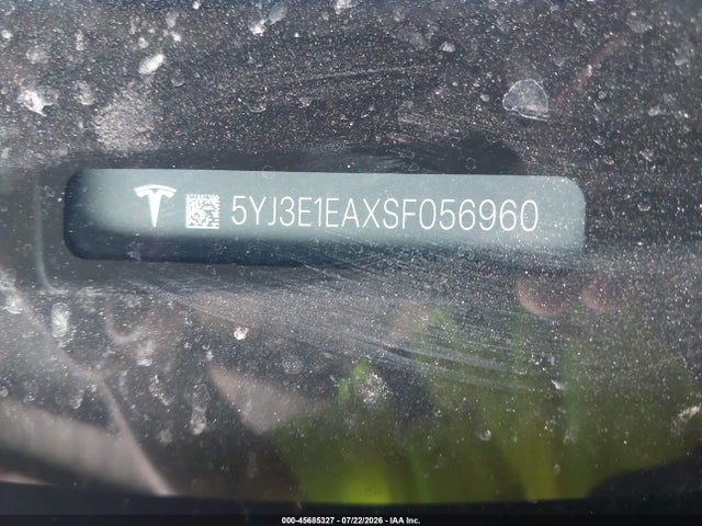 Aukcja sprzedaży 2025 Tesla Model 3 Long Range Rear-wheel Drive/standard Rear-wheel Drive, vin: 5YJ3E1EAXSF056960, numer aukcji: 45685327