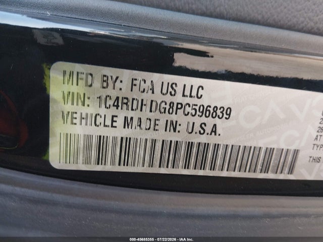 45685355 :رقم المزاد ، 1C4RDHDG8PC596839 vin ، 2023 Dodge Durango Gt Plus Rwd مزاد بيع