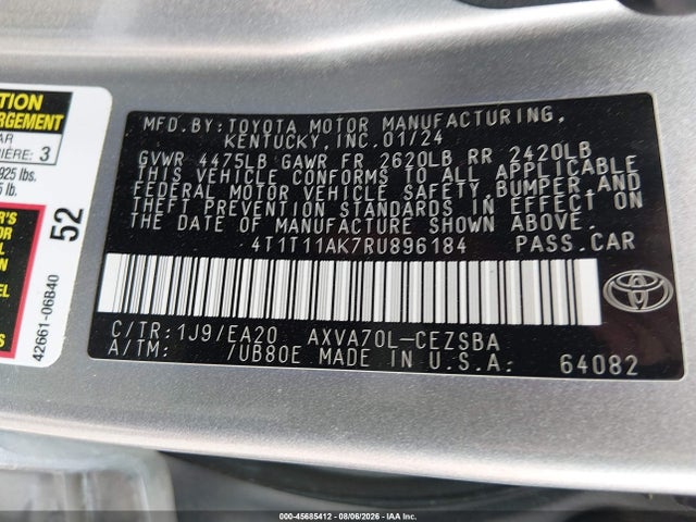 Toyota CAMRY SE 2024 4T1T11AK7RU896184 Image 9