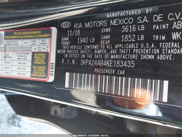 KIA RIO LX 2019 3KPA24AB4KE183435 Image 9