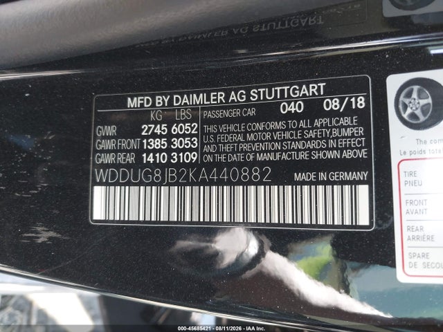 Продажа на аукционе авто 2019 Mercedes-benz Amg S 63 4matic, vin: WDDUG8JB2KA440882, номер лота: 45685421