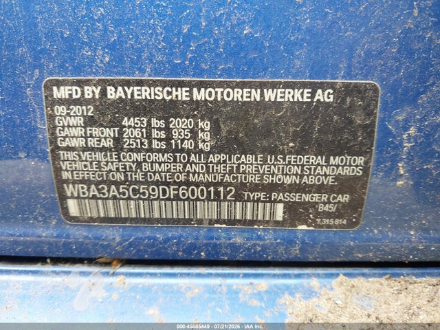 Aukcja sprzedaży 2013 Bmw 328i, vin: WBA3A5C59DF600112, numer aukcji: 45685449
