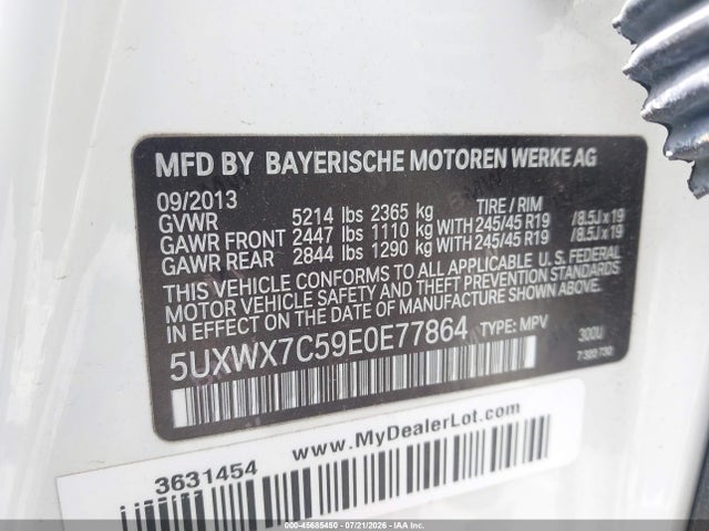 2014 Bmw X3 Xdrive35i მანქანა იყიდება აუქციონზე, vin: 5UXWX7C59E0E77864, აუქციონის ნომერი: 45685450