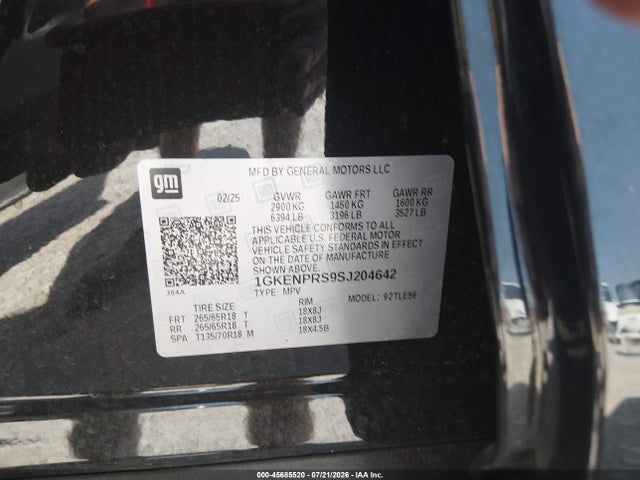 Aukcja sprzedaży 2025 Gmc Acadia Awd At4, vin: 1GKENPRS9SJ204642, numer aukcji: 45685520