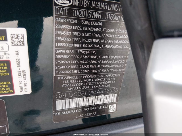 Land Rover Range Rover P525 Westminster 2021 SALGS2SE9MA423925 Image 9
