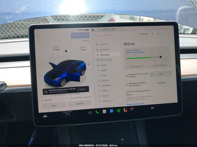 Продаж на аукціоні авто 2023 Tesla Model Y Awd/long Range Dual Motor All-wheel Drive, vin: 7SAYGDEE3PF854344, номер лоту: 45685543