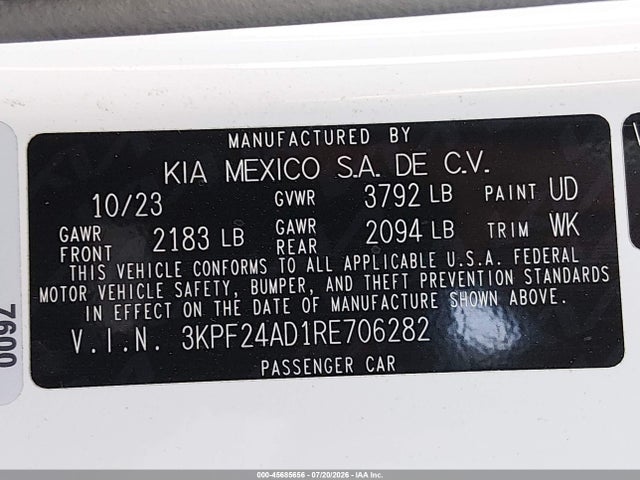 KIA FORTE LX 2024 3KPF24AD1RE706282 Image 9