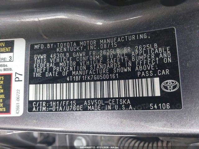 Toyota CAMRY SE 2016 4T1BF1FK7GU500161 Image 9
