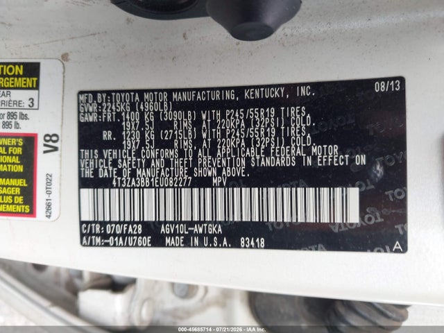 Toyota VENZA LE 2014 4T3ZA3BB1EU082277 Image 9