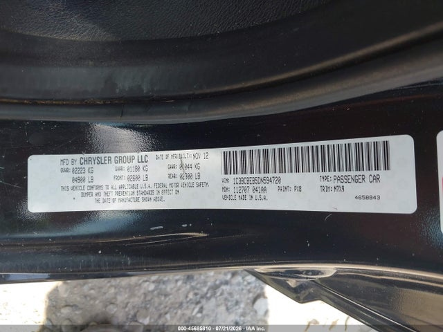 Aukcja sprzedaży 2013 Chrysler 200 Touring, vin: 1C3BCBEB5DN594720, numer aukcji: 45685810
