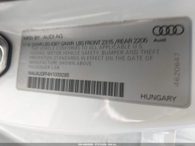 Audi A3 PREMIUM 2017 WAUAUGFF4H1039285 Image 9