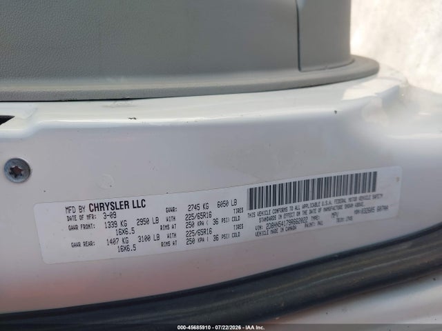 45685910 :رقم المزاد ، 2D8HN54179R662022 vin ، 2009 Dodge Grand Caravan Sxt مزاد بيع