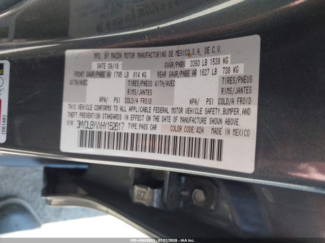 3MYDLBYVXHY152617 Toyota YARIS IA