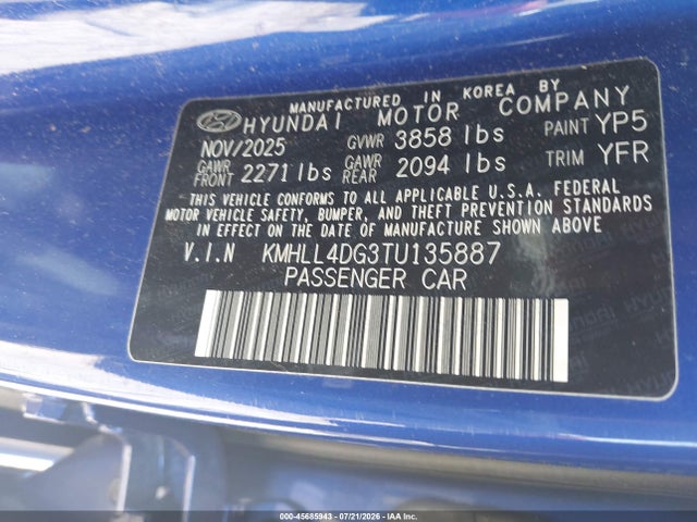 Aukcja sprzedaży 2026 Hyundai Elantra Se, vin: KMHLL4DG3TU135887, numer aukcji: 45685943