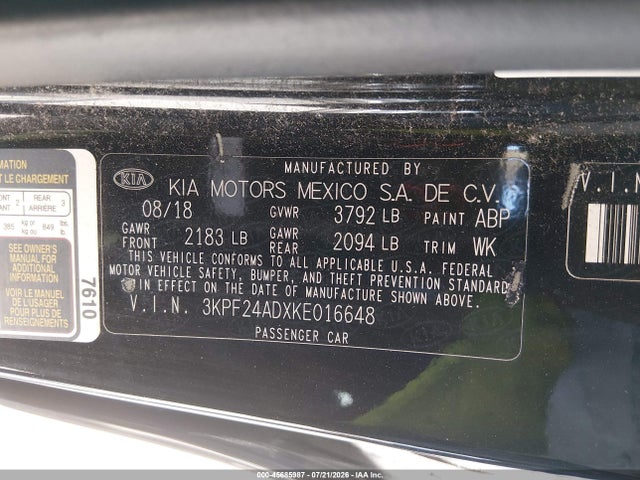 KIA Forte Lxs 2019 3KPF24ADXKE016648 Image 9