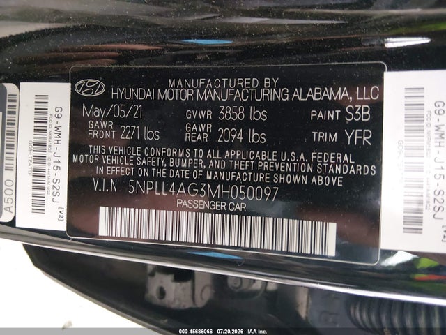 Hyundai ELANTRA SE 2021 5NPLL4AG3MH050097 Image 9