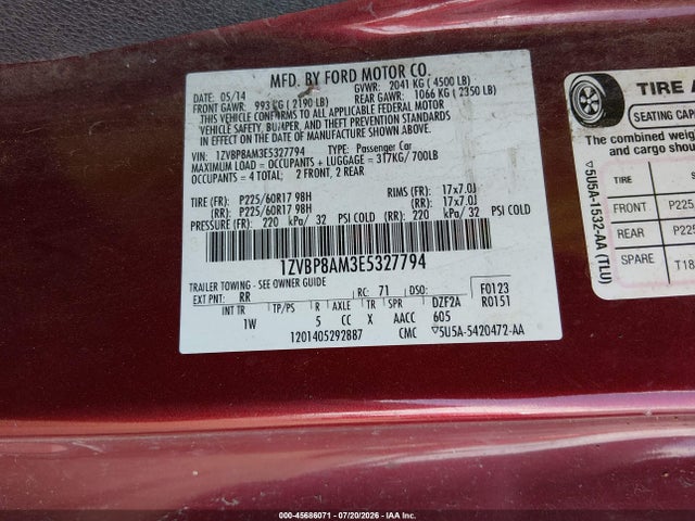 1ZVBP8AM3E5327794 Ford Mustang V6