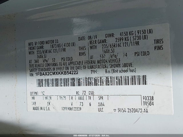 Ford Transit-350 Xlt 2019 1FBAX2CMXKKB54222 Image 9