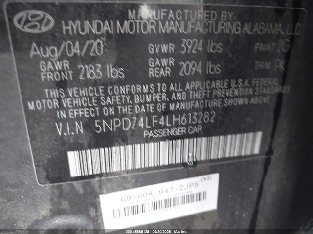 Hyundai ELANTRA SE 2020 5NPD74LF4LH613282 Image 9