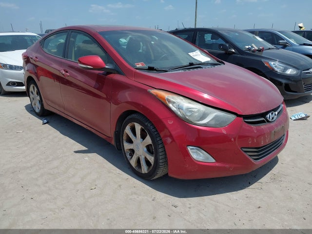 2013 Hyundai Elantra Limited მანქანა იყიდება აუქციონზე, vin: 5NPDH4AE0DH202759, აუქციონის ნომერი: 45686321