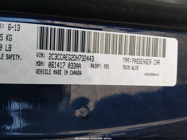 Aukcja sprzedaży 2013 Chrysler 300c, vin: 2C3CCAEG2DH732443, numer aukcji: 45686436