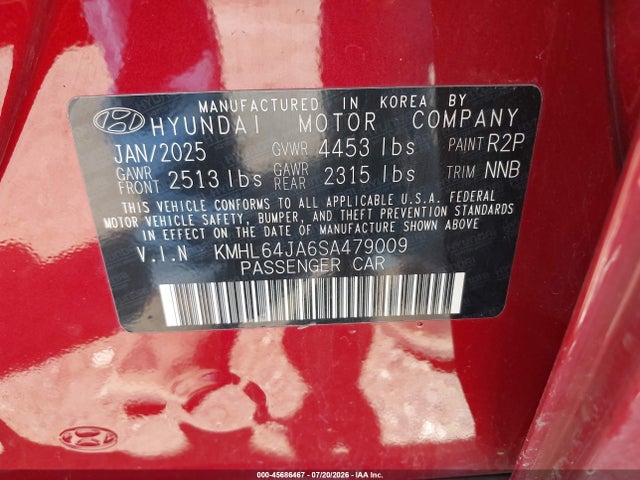 Hyundai SONATA SEL 2025 KMHL64JA6SA479009 Image 9