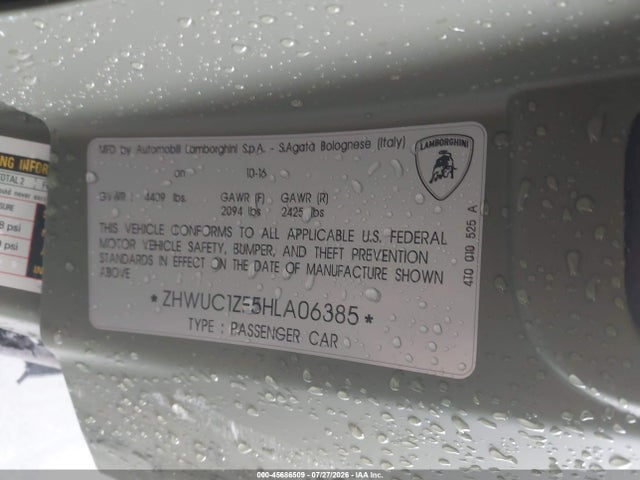 ZHWUC1ZF5HLA06385 Lamborghini Huracan Lp610-4/lp610-4 Avio