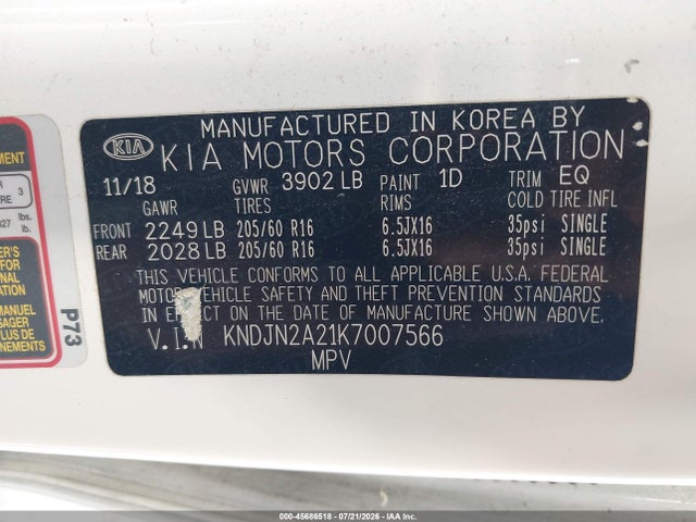 KIA Soul 2019 KNDJN2A21K7007566 Image 9