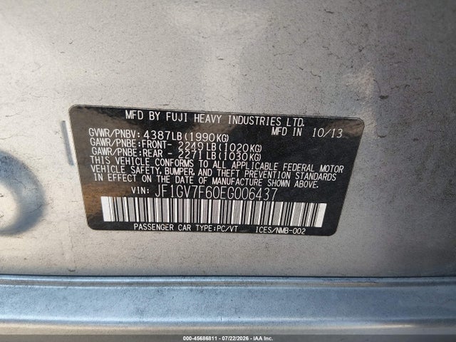 Subaru Impreza Wrx Premium 2014 JF1GV7F60EG006437 Image 9