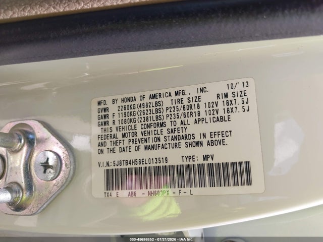 Продаж на аукціоні авто 2014 Acura Rdx, vin: 5J8TB4H58EL013519, номер лоту: 45686852