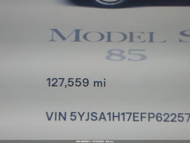 Продаж на аукціоні авто 2014 Tesla Model S P85, vin: 5YJSA1H17EFP62257, номер лоту: 45686913