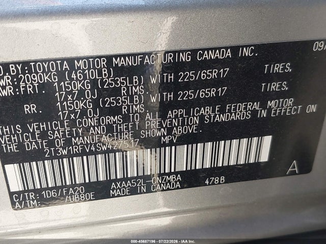 Toyota Rav4 Xle 2025 2T3W1RFV4SW427517 Image 9