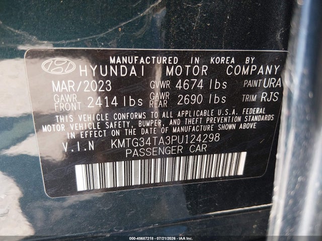 Продажа на аукционе авто 2023 Genesis G70 2.0t Rwd, vin: KMTG34TA3PU124298, номер лота: 45687218