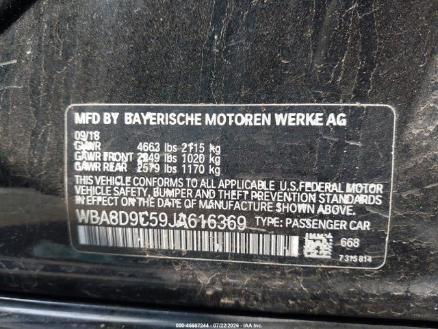 Aukcja sprzedaży 2018 Bmw 330i Xdrive, vin: WBA8D9C59JA616369, numer aukcji: 45687244