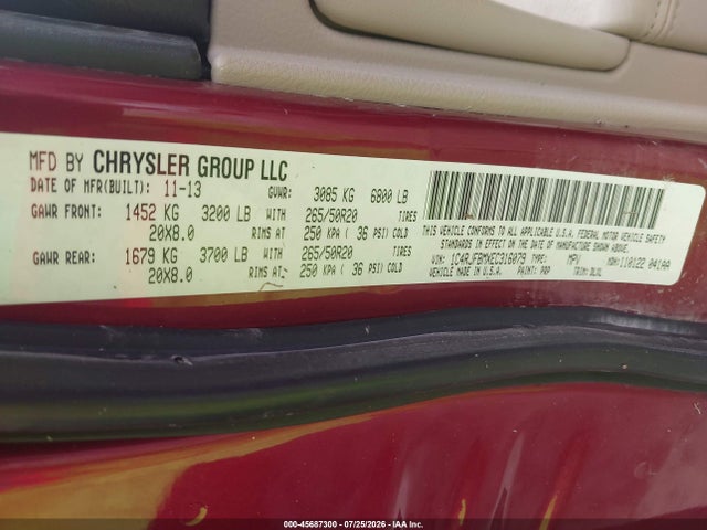 Продажа на аукционе авто 2014 Jeep Grand Cherokee Limited, vin: 1C4RJFBMXEC316079, номер лота: 45687300