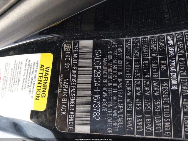 SALCP2BG4HH673782 Land Rover Discovery Sport Se