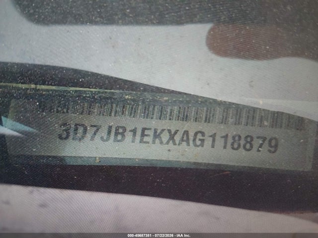 45687381 :رقم المزاد ، 3D7JB1EKXAG118879 vin ، 2010 Dodge Ram 1500 St مزاد بيع