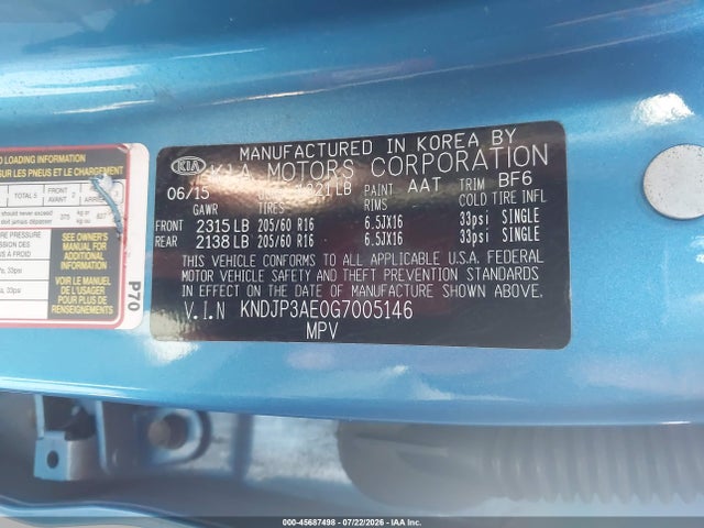KIA SOUL EV 2016 KNDJP3AE0G7005146 Image 9