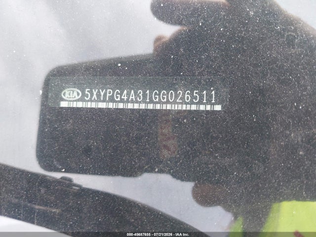 45687655 :رقم المزاد ، 5XYPG4A31GG026511 vin ، 2016 Kia Sorento 2.4l Lx مزاد بيع