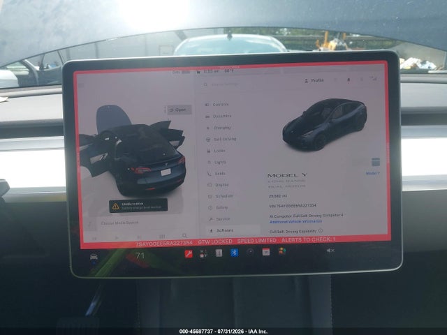 45687737 :رقم المزاد ، 7SAYGDEE5RA227354 vin ، 2024 Tesla Model Y Long Range Dual Motor All-wheel Drive مزاد بيع