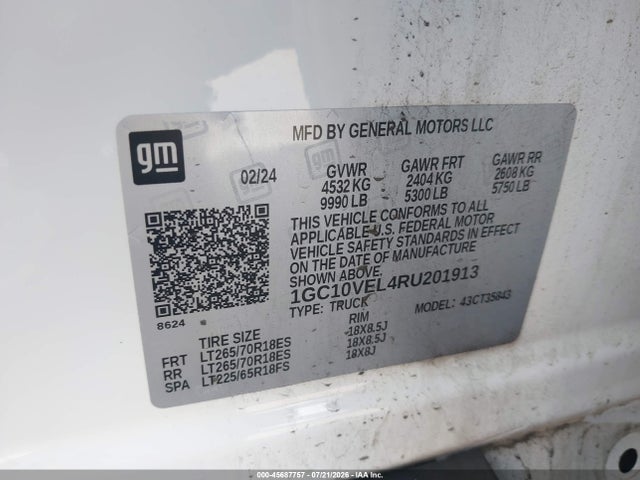 1GC10VEL4RU201913 Chevrolet Silverado Ev Work Truck