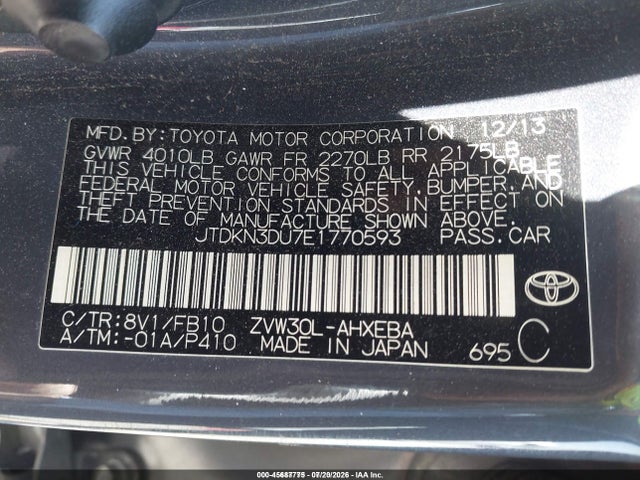 Toyota Prius 2014 JTDKN3DU7E1770593 Image 9