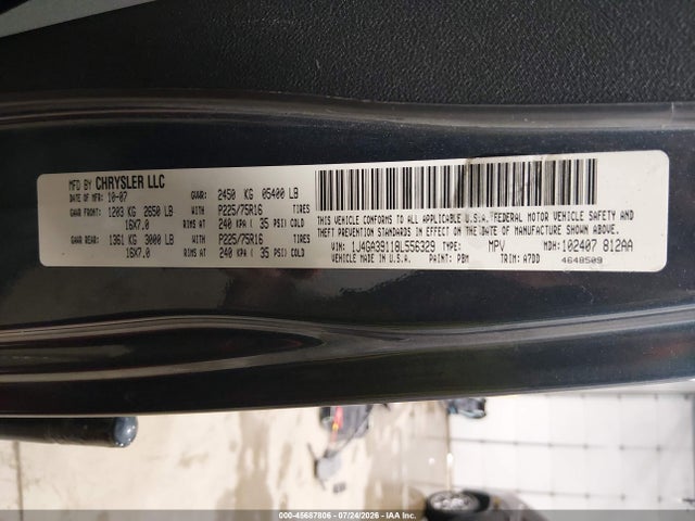 2008 Jeep Wrangler Unlimited X მანქანა იყიდება აუქციონზე, vin: 1J4GA39118L556329, აუქციონის ნომერი: 45687806