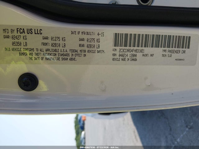 Aukcja sprzedaży 2015 Chrysler 300 Limited, vin: 2C3CCARG4FH831021, numer aukcji: 45687836