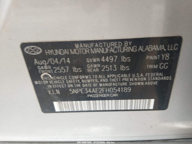 Продажа на аукционе авто 2015 Hyundai Sonata Limited, vin: 5NPE34AF2FH054189, номер лота: 45687880