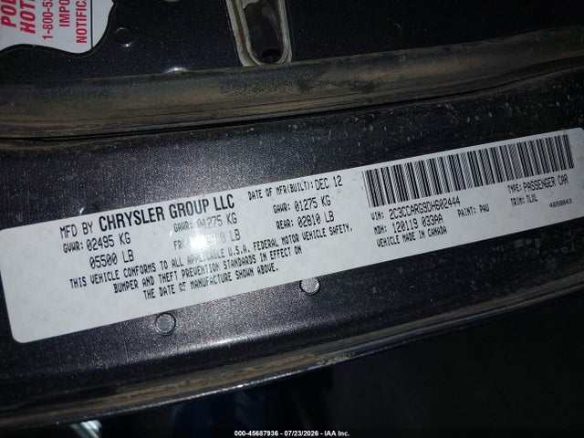 Aukcja sprzedaży 2013 Chrysler 300 Motown, vin: 2C3CCARG9DH602444, numer aukcji: 45687936