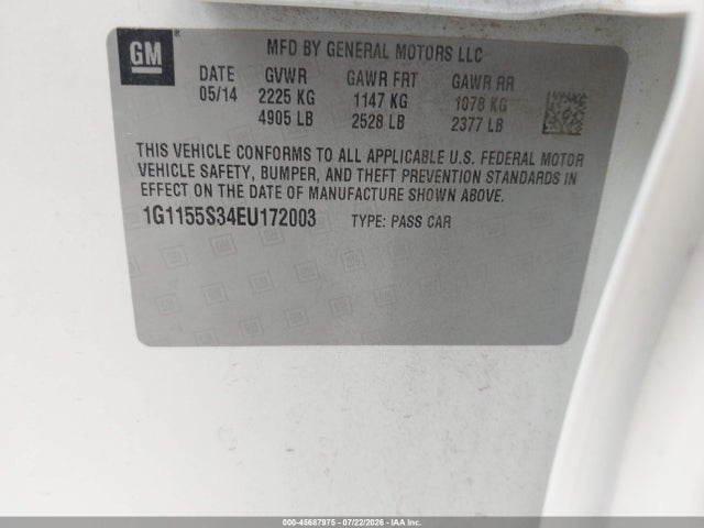 Chevrolet IMPALA 2LZ 2014 1G1155S34EU172003 Image 9