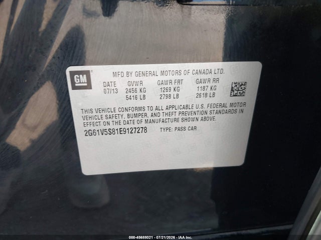 2014 Cadillac Xts Vsport Premium მანქანა იყიდება აუქციონზე, vin: 2G61V5S81E9127278, აუქციონის ნომერი: 45688021