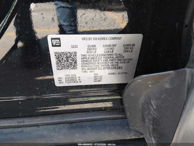 45688032 :رقم المزاد ، KL4MMFSL8PB105281 vin ، 2023 Buick Encore Gx Essence Fwd مزاد بيع