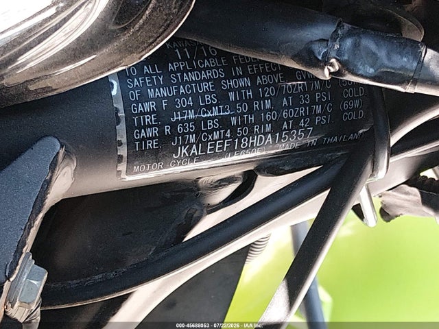Kawasaki Kle650 F/lt 2017 JKALEEF18HDA15357 Image 10